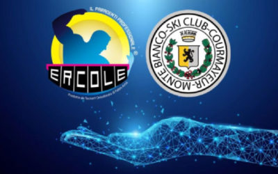 Ercole e Sci Club Courmayeur Monte Bianco durante l’inaugurazione della stagione invernale 2018/2019